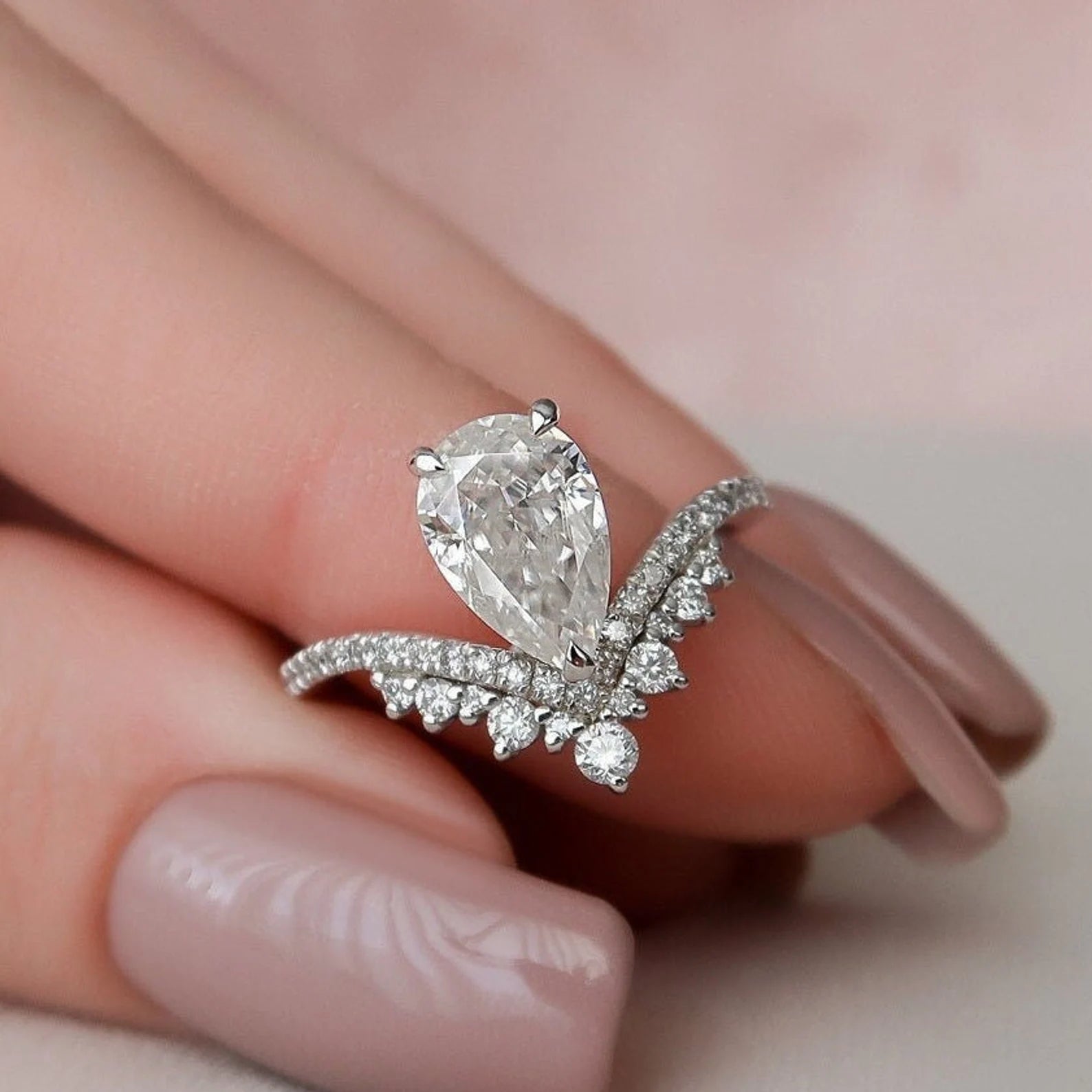Elysia Teardrop Diamond Ring