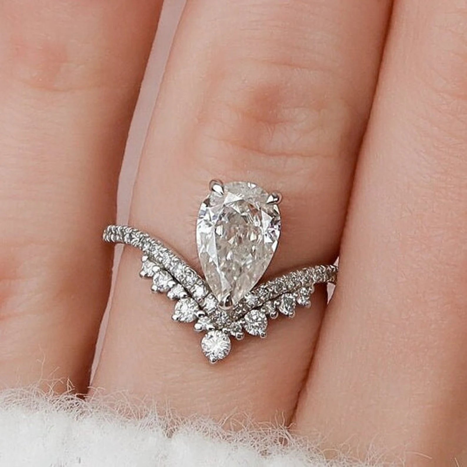 Elysia Teardrop Diamond Ring