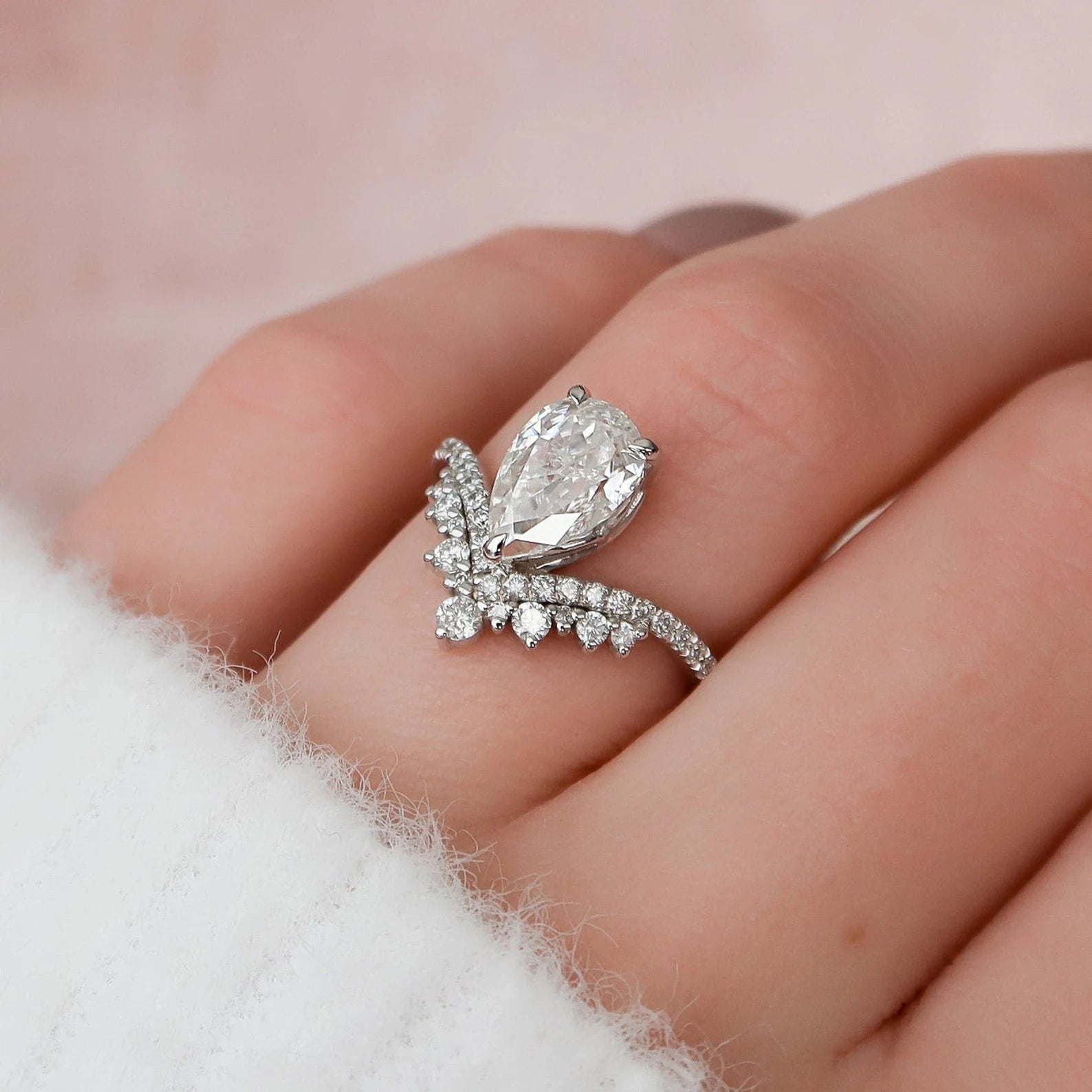 Elysia Teardrop Diamond Ring